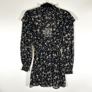 70/21 Dress Womens Size Small Chiffon Floral print Cut Out long sleeve NWT Boho